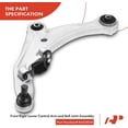 thumbnail image 4 of A-Premium 6Pcs Front Lower Control Arm and Ball Joint Assembly Sway Bar Links Outer Tie Rod Ends Compatible with Nissan Maxima 2009 2010 2011 2012 2013 2014, 4 of 9