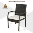 thumbnail image 4 of Costway 5 PCS Patio Rattan Dining Set Acacia Wood Table 4 Wicker Chairs with Umbrella Hole, 4 of 10