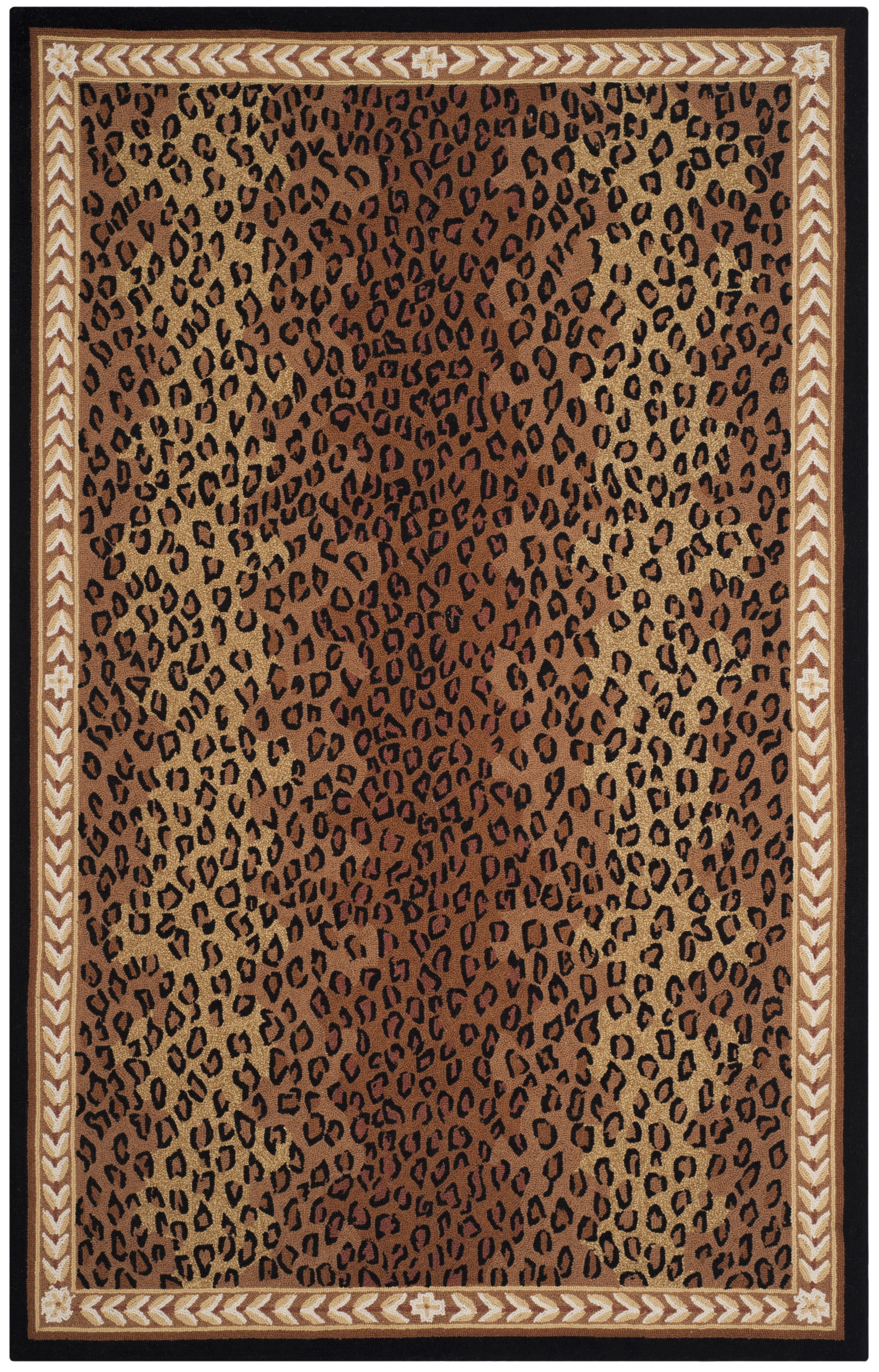 Safavieh Chelsea Doriane Bordered Wool Area Rug, Black/Brown, 11' x 15'