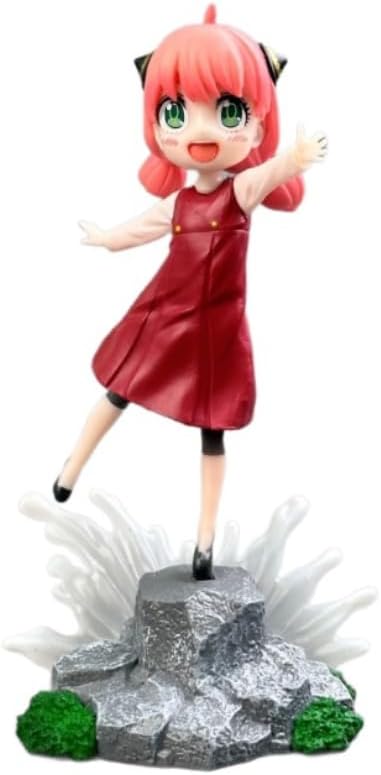New Anya Figure, q Version red Leather Anya Forger Anime Figures 16cm/6.3inch Handmade PVC Cartoon Character Model Decoration Craft Gift