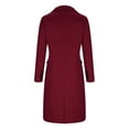 thumbnail image 6 of Hfyihgf Women's Double Breasted Trench Coat Classic Notch Collar Long Sleeve Peacoats Winter Warm Slim Fit Long Woolen Jackets Coat with Pockets Clearance(Wine,XXL), 6 of 7