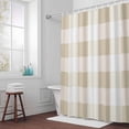 thumbnail image 5 of Brown White Plaid Fabric Shower Curtain Simple Style Washable Shower Curtains for Bathroom, Waterproof Bath Curtain with Hooks Home Decor 36x72in, 5 of 8