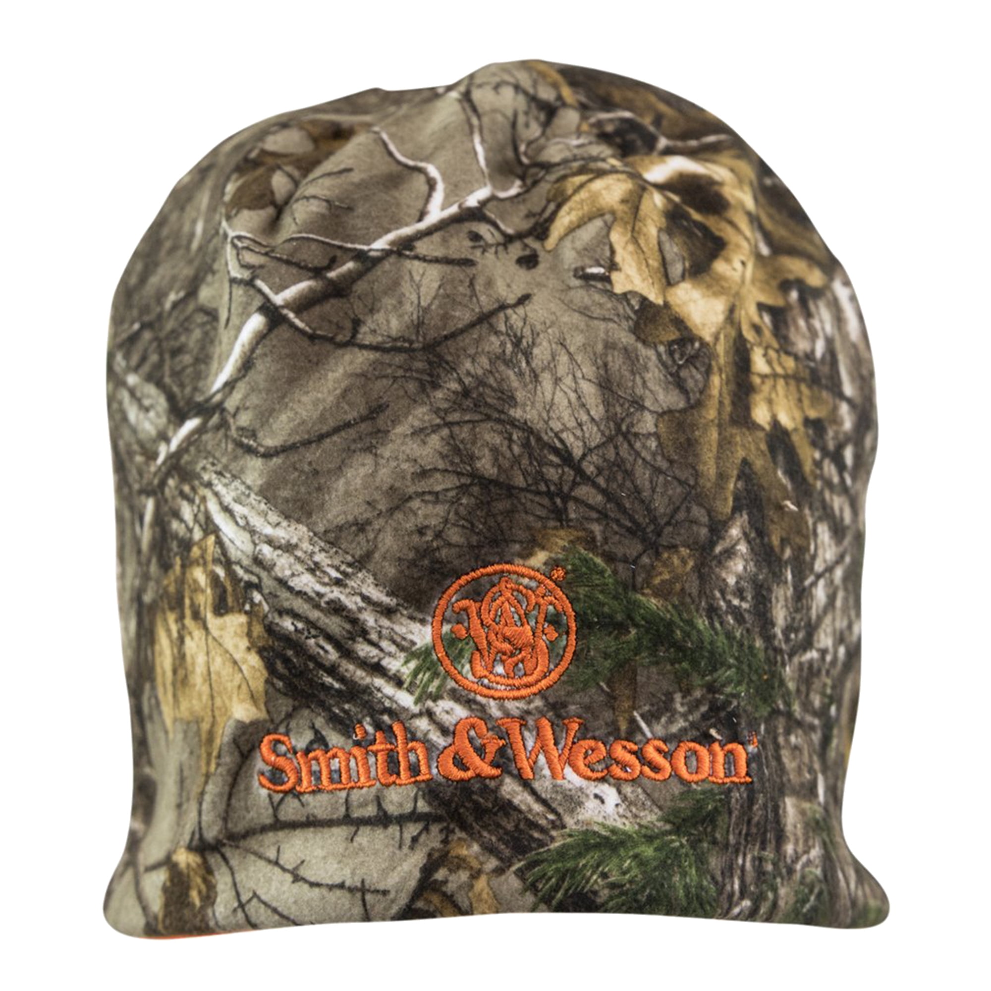 blaze orange camo beanie