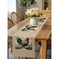 thumbnail image 4 of Burlap Table Runner 120 Inches Long, Farmhouse Rustic Animal Rooster Non-Slip Kitchen Table Runners for Dining Room Everyday Use Party Table Decorations Vintage Flower Texture, 4 of 9