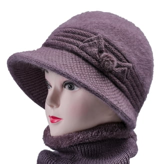Wool Knit Beanie Skull Hat Cloche Bucket Cap Winter Warm HunterBee Winter Wool Knit Beanie Skull Hat 1920S Cloche  main image 3
