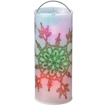 12" Battery Operated White LED Color Changing Snowflake Christmas Lantern