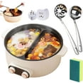 thumbnail image 1 of Olla Antiadherente De Cuatro Puestos, 4 Grid Multifunctional Stew Pot, Rice Cooker Stainless Steel Inner Pot, 6L Large Capacity Electric Hot Pot for Household Family Meals (2 Grid), 1 of 8