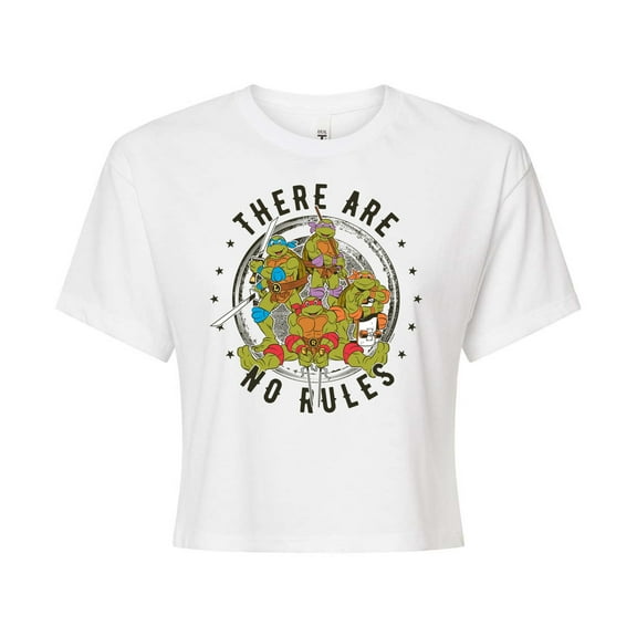 Teenage Mutant Ninja Turtles - There Are No Rules - Juniors Cropped Cotton Blend T-Shirt