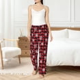 thumbnail image 4 of Disketp Buffalo Plaid Snowflakes Women's Comfy Pajama Pants Casual Drawstring Palazzo Lounge Wide Leg Pants-Medium, 4 of 6