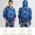 thumbnail image 5 of Retro Glass Crystal Flower Art Regular Fit Hoodie, Sporty Pullover Hooded Sweatshirt for Men Women XL, 5 of 6