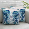 thumbnail image 3 of GOSMITH  Jellyfish Throw Pillow Cushion Cover, Jellyfish Shaped with Ornamental Patterns Bohemian Style Beach Themed Aqua Art, Decorative Square Accent Pillow Case, Turquoise, 3 of 5