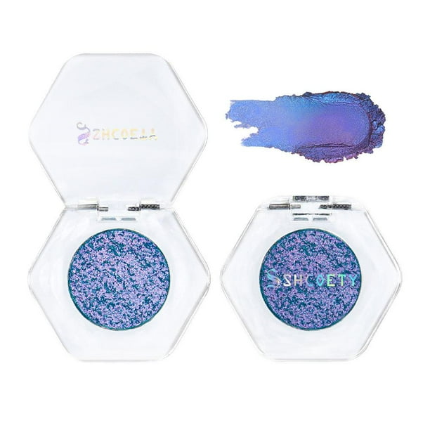 LUVCLS Sombras de ojos con purpurina holográfica Sombras de ojos de colores intensos Sombras de ojos multicolores Maquillaje Cosmético Sombra de ojos en placa Maquillaje de ojos multidimensional Som
