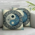 thumbnail image 3 of BCIIG  Ying Yang Throw Pillow Cushion Cover, Mandala Round Ombre Pattern with Yin Yang Third Eye Cultural Art, Decorative Square Accent Pillow Case, 26" X 26", Pink Blue, 3 of 5
