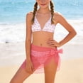 thumbnail image 2 of CAICJ98 Girl's 3 Piece Bikni Set Ditsy Floral Halter Swimsuit with Cover Up Skirts Girls' Swimwear (Light Pink,9-10 Years), 2 of 7