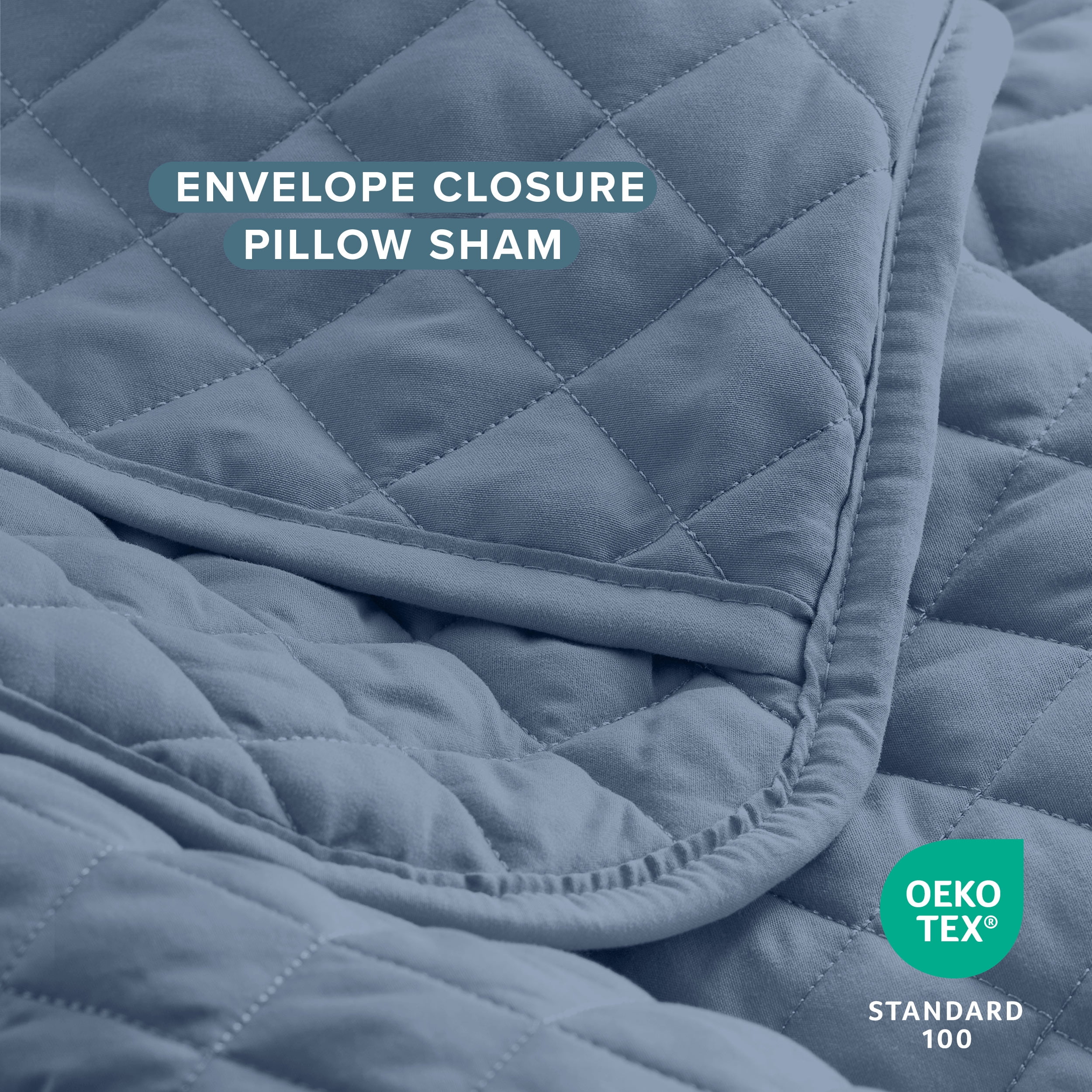 Bare Home Quilt Set - 2 Piece - Diamond Stitched Bedspread Coverlet - Twin/Twin XL, Coronet Blue