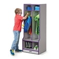thumbnail image 3 of 2 Section Coat Locker with Step - Purple, 3 of 6