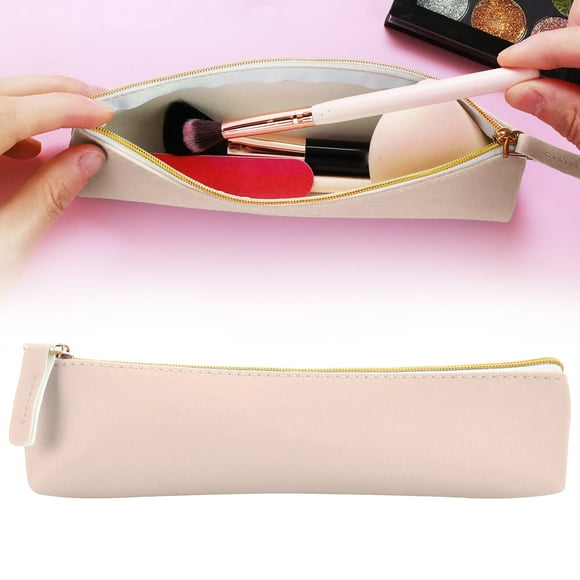 Leather Pen Pencil Case Aesthetic Stationery Bag Zipper Portable Pouch Multi Use Cosmetic Bag for Home School On-the-Go Stationery Storage,Stationery Bag,Travel Pouch,C,1PC