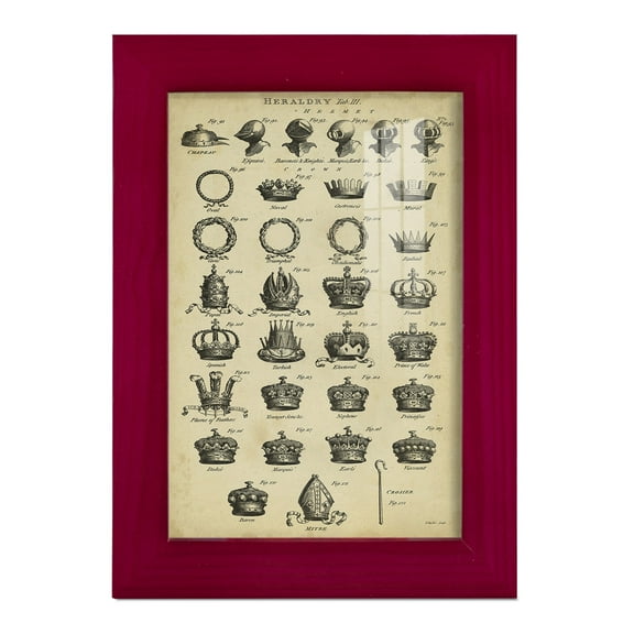 Deckled Encyclopediae IV (AS) -Framed Print w/glass-Cherry Red