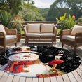thumbnail image 4 of Round Rugs 8Ft, Black Snowman Christmas Round Area Rug Washable Indoor Throw Carpet, Berry Snowflake Xmas Large Non Slip Circle Rug for Kids Room RV Home Decor Aesthetic, 4 of 8