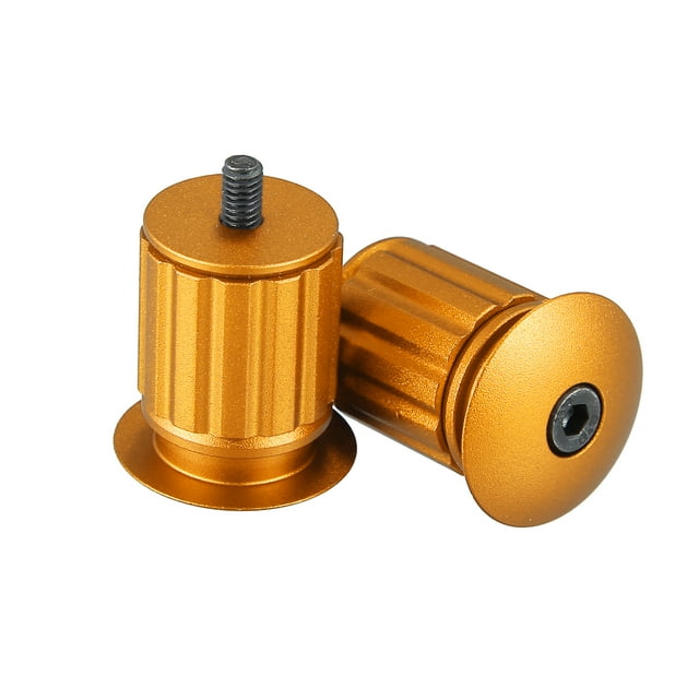 1 Par Aluminio Aleación 17,5-22mm Manillar Extremo Tapones Bicicleta Barra Extremo Tono dorado