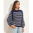 thumbnail image 6 of PrettyGuide Women's Casual Crewneck Lantern Sleeve Sweaters Flutter Shoulder Chunky Knit Pullover Sweater Tops, 6 of 8