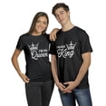 thumbnail image 2 of King and Queen Matching Couple T-Shirt – I'm Her King I'm His Queen Graphic Tee for Him & Her, Valentine Anniversary Gift, 2 of 4