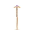 thumbnail image 3 of ANGARA Natural 0.06 Ct. Amethyst with Diamond Halo Ring in 14K Rose Gold for Women (Ring Size: 8.5), 3 of 9