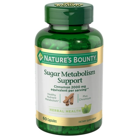 Natures Bounty Sugar Metabolism Support Capsules, 60 (Best Tablets To Speed Up Metabolism)