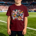 thumbnail image 2 of Boys' 2026 Soccer T-Shirt, Kids' International Flags Football Graphic Tee, Casual Short Sleeve Top, 2 of 4