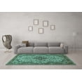 thumbnail image 3 of Ahgly Company Indoor Rectangle Medallion Turquoise Blue Traditional Area Rugs, 8' x 12', 3 of 4