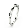 thumbnail image 2 of 0.16ct 3x1.5mm marquise cut black diamond moissanite 10k White Gold wedding band, 2 of 4