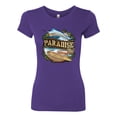 thumbnail image 2 of Wild Bobby, Paradise Surf Shack Marlin Pop Culture Womens Slim Fit Junior Tee, Purple Rush, 2XL, 2 of 3