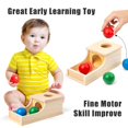 thumbnail image 5 of Busy Edition Juguetes Montessori Caja de permanencia de objetos Sonido suave Bola de madera para bebés Juego de caída para niños pequeños de 6 meses 1 2 3 años Juguete infantil de edad temprana (rojo, 5 of 5