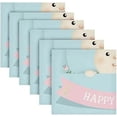 thumbnail image 6 of Dreamtimes Easter Bunny Cloth Napkins Set of 4, Oversized Washable Reusable Polyester Dinner Table Napkins for Family, Restaurant, Party Decor, 20 x 20 Inch, 6 of 7