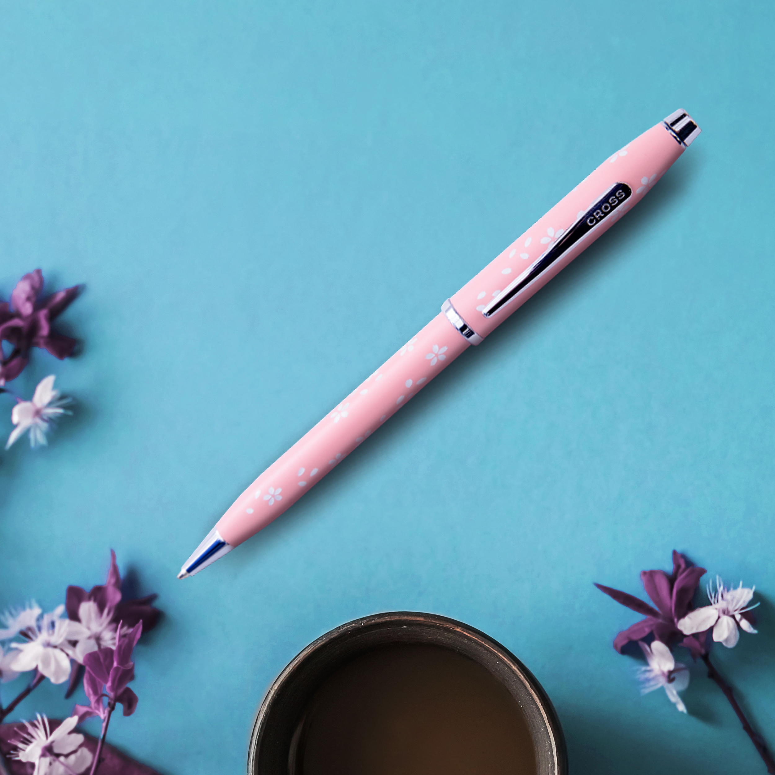 Century II Cherry Blossom High Glossy Pink Lacquer with Polished Chrome Appointments Ballpoint Pen