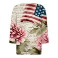 thumbnail image 5 of KDDYLITQ States 250th Anniversary Shirt Womens 250th Anniversary Printed Short Sleeve Red White Blue Tees Flag Button V Neck Patriotic Clothes Summer Trendy T-Shirts White L, 5 of 5