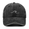 thumbnail image 2 of Yuanlong Unisex Baseball Cap Sea Wave Embroidery Vintage Washed Cotton Dad Hat Outdoor Activities Travel Beach Sun Headwear, 2 of 3