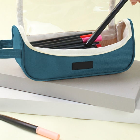 Clear Pencil Pouch Canvas Pencil Pouch School Supplies Bulk, Essential Zipper Pouch Organizer Classroom Must Haves School Essentials