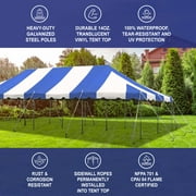 Party Tents Direct Weekender Pole Tent Party Canopy with Sidewalls, 20x40 Blue and White