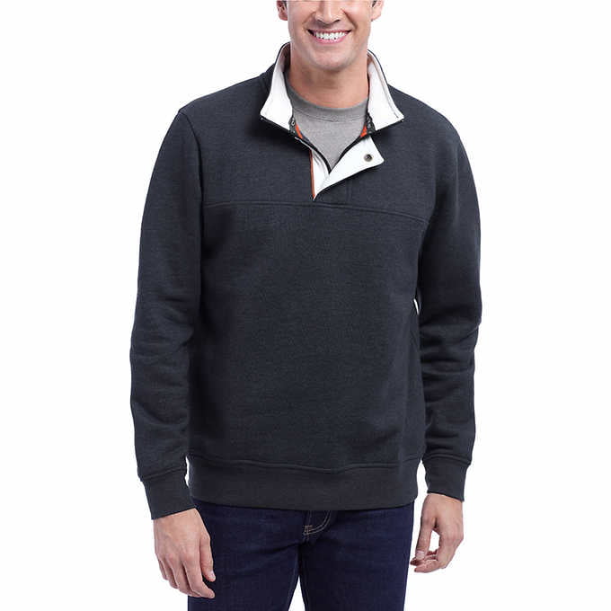 NWT Orvis Men's Signature 1/4 zip Pullover Sweater Sweatshirt Heather Navy Vary 