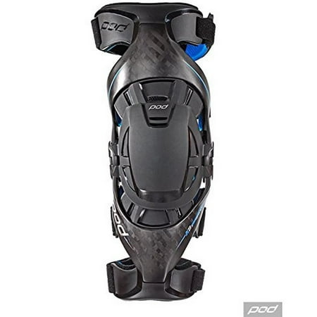Pod MX K8 Adult Knee Brace Off-Road Motorcycle Body Armor - Carbon/Blue / Right -