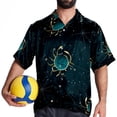 thumbnail image 4 of Cancer Constellation Men's Short Sleeve Beach Shirts, Casual Printed Poplin Button Down, Unisex Summer Hawaiian Shirt, 4 of 6