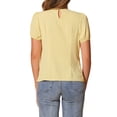 thumbnail image 3 of INSPIRE CHIC Women's Retro Puff Sleeve Summer Casual Peter Pan Collar Blouse Top XS Light Yellow, 3 of 5