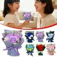 thumbnail image 4 of Small Roses Bouquet Artificial Flower - Preserved Flower Gift for Mothers - 4.3" Unique Gifts Valentine's Day,Mother's Day,Thanksgiving,Birthday,Anniversary,Artificial Flowers(Purple), 4 of 7