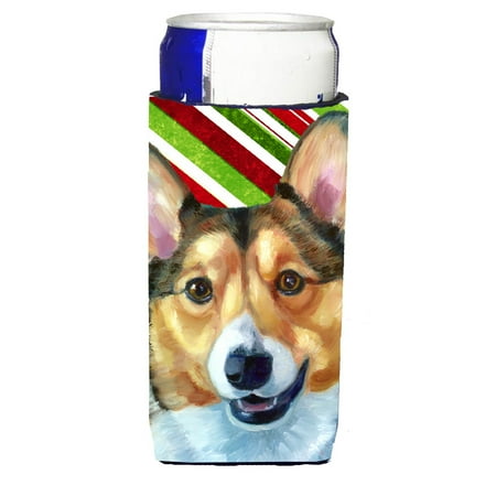 

Carolines Treasures LH9595MUK Corgi Candy Cane Holiday Christmas Ultra Hugger for slim cans Slim Can multicolor