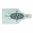 thumbnail image 1 of Compass Cutting Board, Sea Color Themed Voyage Windrose Discovery Marine Design Work of Art, Decorative Tempered Glass Cutting and Serving Board, Wine Bottle Shape, Blue Pale Blue Black, by Ambesonne, 1 of 1