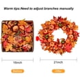 thumbnail image 3 of Coolmade Artificial 20 inch Fall Wreath Door Wreath Autumn Wreath Maple Pumpkin Wreath Fall Decorations, Harvest Thanksgiving Door Wreath for Front Door, 3 of 7