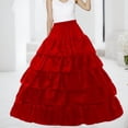 thumbnail image 2 of KHONTS Women's Crinoline 5 Ruffles Layers Petticoat Half Underskirt for Wedding Dress Ball Gown Red One Size, 2 of 4