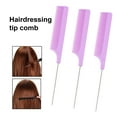 thumbnail image 3 of Washranp 3Pcs Rat Tail Comb Hair Comb,Rat Tail Carbon Fiber Heat Resistant Teasing Combs with Stainless Steel Pintail for Hair Rat tail Combs Salon, 3 of 4