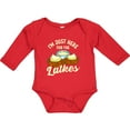 thumbnail image 3 of Inktastic Hanukkah Funny Here for Latkes Boys or Girls Long Sleeve Baby Bodysuit, 3 of 5